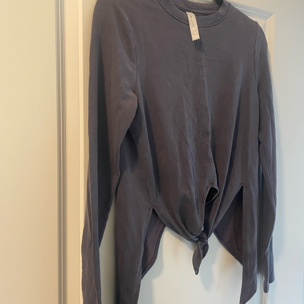 Athleta Long Sleeve Tie-Front Top - Purple - Picture 3 of 4
